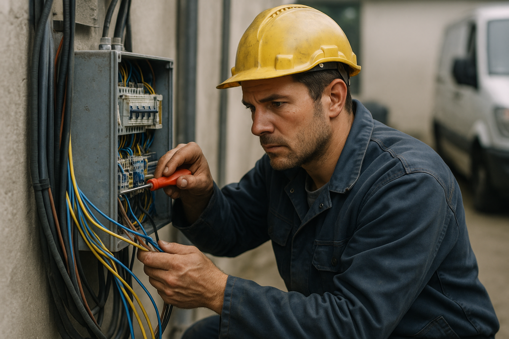 Illustration af elektriker jobs